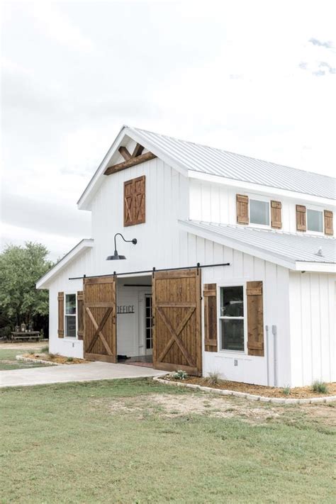 white metal barn house|white barndominium modern farmhouse.